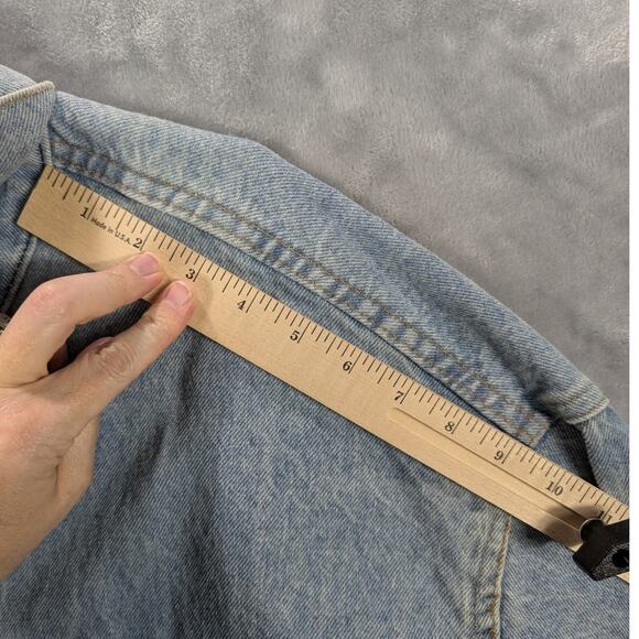 Vintage TYCA Cat Jean Jacket Mens Extra Large Cotton Made in USA Lt Wash Denim - Picture 8 of 11